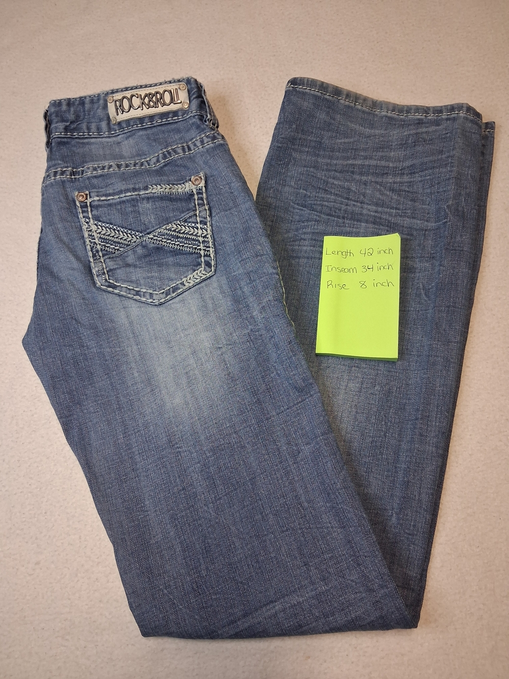 Rock & Roll Denim Jeans in Medium Wash Blue